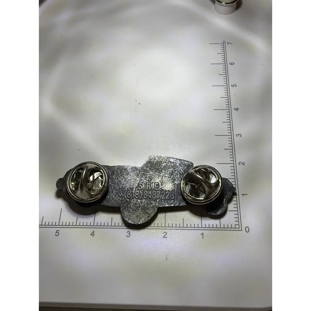 Vintage Jaguar E-Type XKE Roadster Pewter Dimensional Car Brooch Lapel Pin